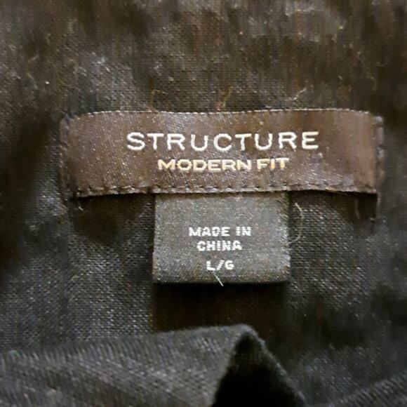Structure Womens Fast Tac Long Sleeve Modern Fit Button up Shirt Black Size L/G - Picture 3 of 4
